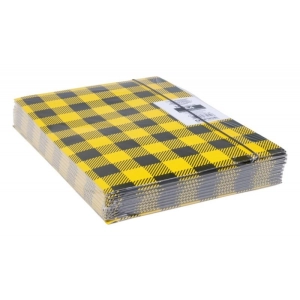 Teczka z gumką A4 OFFICE PRODUCTS karton lakier 320g. 3-skrzydłowa - mix kolorów w kratę-262736