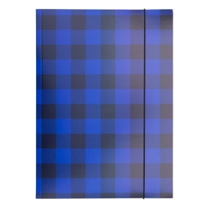 Teczka z gumką A4 OFFICE PRODUCTS karton lakier 320g. 3-skrzydłowa - mix kolorów w kratę-262764