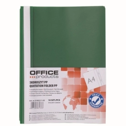 Skoroszyt OFFICE PRODUCTS A4 miękki 1szt. 180mic. - zielony