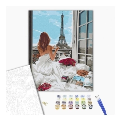 Malowanie po numerach BRUSHME 40x50 cm poranek w Paryżu 1 szt. w pudełku