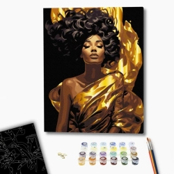 Malowanie po numerach BRUSHME 40x50 cm czarne płótno gold ubrana w promień 1 szt. w pudełku