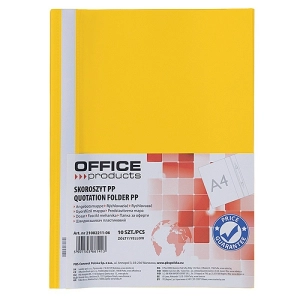 Skoroszyt OFFICE PRODUCTS A4 miękki 1szt. 180mic. - żółty