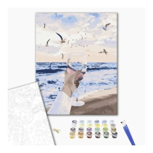 Malowanie po numerach BRUSHME 40x50 cm morze w szklance 1 szt. w pudełku