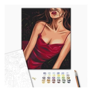 Malowanie po numerach BRUSHME 40x50 cm uwodzicielska czerwień 1 szt. w pudełku