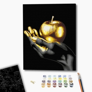 Malowanie po numerach BRUSHME 40x50 cm czarne płótno gold złoty owoc 1 szt. w pudełku