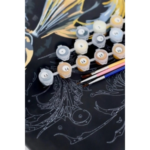 Malowanie po numerach BRUSHME 40x50 cm czarne płótno gold złoty owoc 1 szt. w pudełku-263915