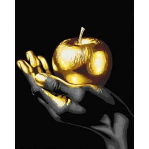Malowanie po numerach BRUSHME 40x50 cm czarne płótno gold złoty owoc 1 szt. w pudełku-263916