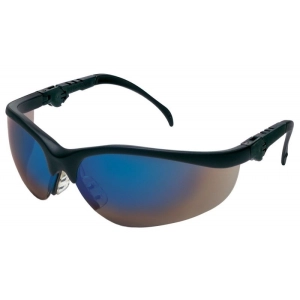Okulary ochronne MCR Klondike Plus, niebieskie lustrzane soczewki, czarne oprawki-263921