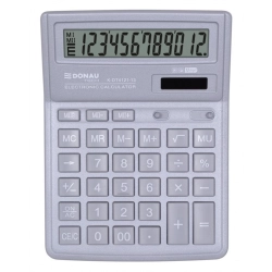 Kalkulator DONAU TECH biurowy 12-cyfr. wyświetlacz wym. 190x143x40 mm srebrny