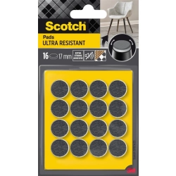 Ultra odporne podkładki filcowe SCOTCH, okrągłe, 17mm, 16 szt., czarno-białe