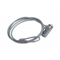Zabezpieczenie linka do laptopa Q-CONNECT do monitora/laptopa na zamek szyfrowy 1,8m - szara