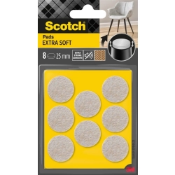 Podkładki SCOTCH samoprzylepne okrągłe 25mm op.8 z wełny beżowe