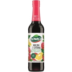 Syrop owocowy ŁOWICZ 400ml. - malina z cytryną