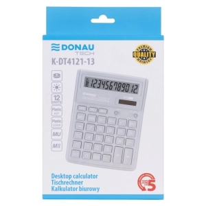 Kalkulator DONAU TECH biurowy 12-cyfr. wyświetlacz wym. 190x143x40 mm srebrny-264139