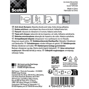 Odbojniki wygłuszające SCOTCH samoprzylepne okrągłe 13mm 12 szt. przezroczyste-264191