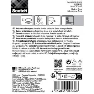 Odbojniki wygłuszające SCOTCH samoprzylepne okrągłe 8mm 16 szt. przezroczyste-264192