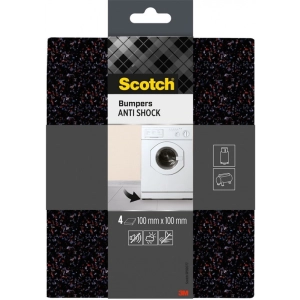 Podkładki SCOTCH samoprzylepne antywibracyjne 100x100mm op.4 - czarne