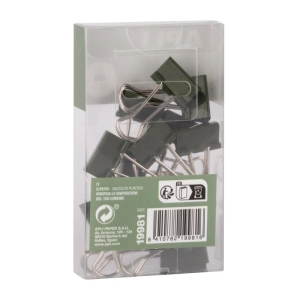 Klipy do papieru APLI Up North 19mm 15szt pudełko z zawieszką khaki-264282