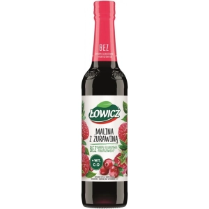 Syrop owocowy ŁOWICZ 400ml. - malina z żurawiną