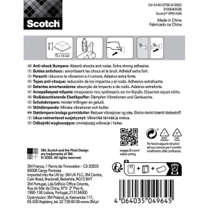 Odbojniki wygłuszające SCOTCH samoprzylepne kwadrat 13x13mm 10 szt. przezroczyste-264322