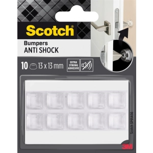 Odbojniki wygłuszające SCOTCH samoprzylepne kwadrat 13x13mm 10 szt. przezroczyste