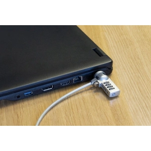 Zabezpieczenie linka do laptopa Q-CONNECT do monitora/laptopa na zamek szyfrowy 1,8m - szara-264324