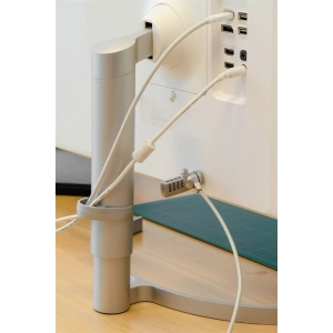 Zabezpieczenie linka do laptopa Q-CONNECT do monitora/laptopa na zamek szyfrowy 1,8m - szara-264325