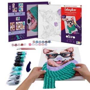 Malowanie po numerach IDEYKA&OCTO 30x40cm z glinką stylowy corgi 1 szt.-264960