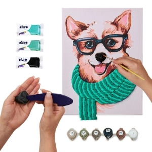Malowanie po numerach IDEYKA&OCTO 30x40cm z glinką stylowy corgi 1 szt.-264964
