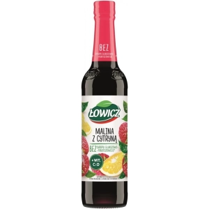 Syrop owocowy ŁOWICZ 400ml. - malina z cytryną