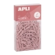 Spinacz biurowy APLI Up North 28mm op.140szt. pudełko zawieszka - różowe