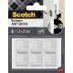 Odbojniki wygłuszające SCOTCH samoprzylepne kwadrat 21x21mm 4 szt. przezroczyste