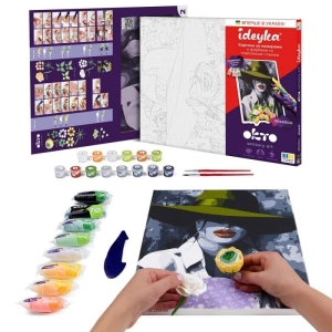 Malowanie po numerach IDEYKA&OCTO 30x40cm z glinką kobieta w kapeluszu 1 szt.-265037