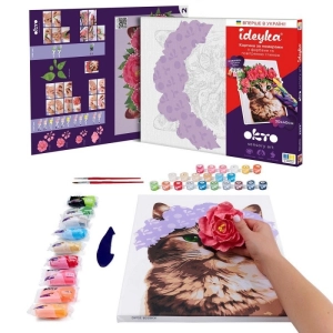 Malowanie po numerach IDEYKA&OCTO 30x40cm z glinką elegancka kotka 1 szt.-265054