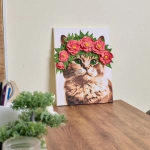 Malowanie po numerach IDEYKA&OCTO 30x40cm z glinką elegancka kotka 1 szt.-265058