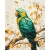 Malowanie po numerach BRUSHME 40x50 cm gold szmaragdowa papuga 1 szt. w pudełku-265025