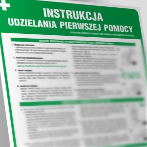 Tabliczka znak TDC Instrukcja udzielania pierwszej pomocy