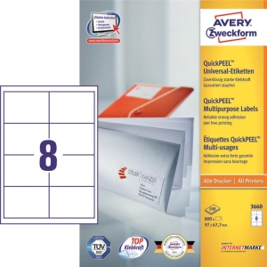 Etykiety AVERY ZWECKFORM uniw. 97x67,7 (8) 3660-266435