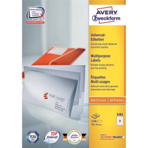 Etykiety AVERY ZWECKFORM uniw. 70x41 (21) 3481-266465