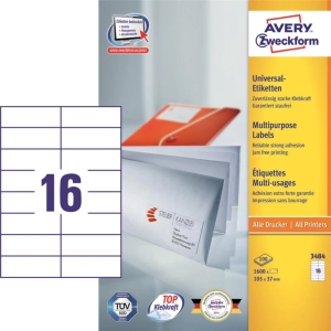 Etykiety AVERY ZWECKFORM uniw. 105x37 (16) 3484-266472