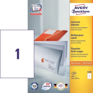 Etykiety AVERY ZWECKFORM uniw. 210x297 (1) 3478-266508