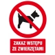 Tabliczka znak TDC Zakaz wstępu ze zwierzętami