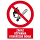 Tabliczka znak TDC Zakaz używania otwartego ognia