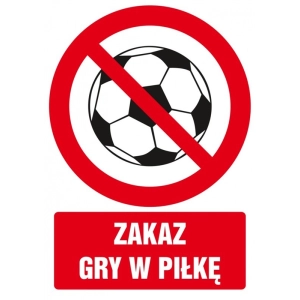 Tabliczka znak TDC Zakaz gry w piłkę