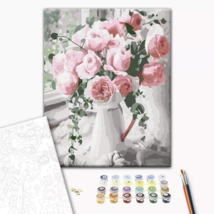 Malowanie po numerach BRUSHME 40x50 cm bukiet delikatnych róż 1 szt.