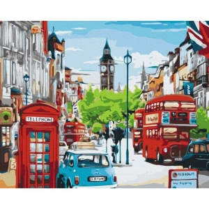 Malowanie po numerach BRUSHME 40x50 cm godzina szczytu w Londynie 1 szt.-267965