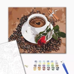 Malowanie po numerach BRUSHME 40x50 cm kawa z odrobiną romansu 1 szt.