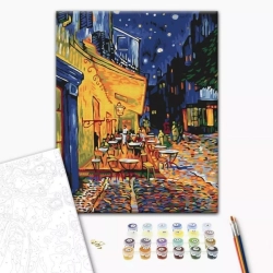 Malowanie po numerach BRUSHME 40x50 cm nocna kawiarnia w Arles Vincent van Gogh 1 szt.