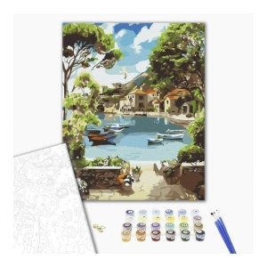 Malowanie po numerach BRUSHME 40x50 cm lazurowa zatoka 1 szt.-268256