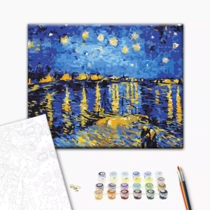 Malowanie po numerach BRUSHME 40x50 cm gwiaździsta noc nad Rona Vincent van Gogh 1 szt.